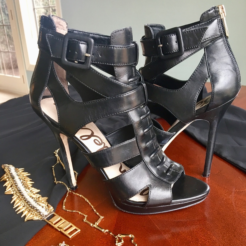 Sam Edelman blk gladiator stiletto heels Size 5.5